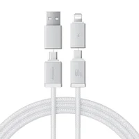 Дата кабель Baseus Versatile Two-for-Two USB/Type-C to Type-C/Lightning 60W (2m) (P10383000) Moon White