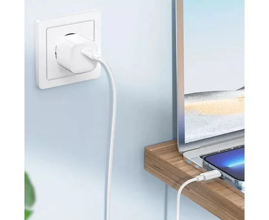 Дата кабель Hoco X88 Gratified PD 20W Type-C to Lightning (1m) White