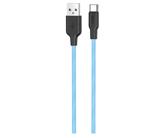 Дата кабель Hoco X21 Plus Silicone Type-C Cable (2m) Black / Blue