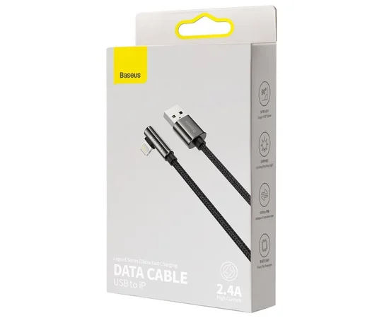 Дата кабель Baseus Legend Series Elbow USB to Lightning 2.4A (2m) (CALCS-A01) Black