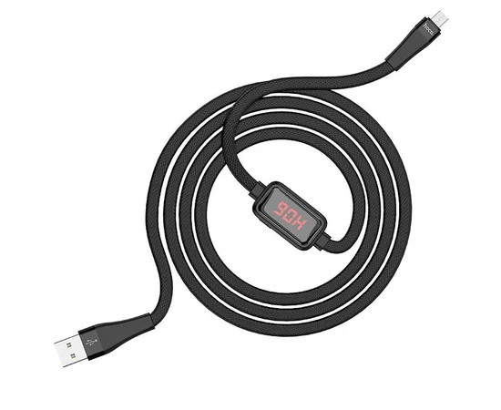 Дата кабель Hoco S4 "With Timer" USB to MicroUSB (1.2m) Черный