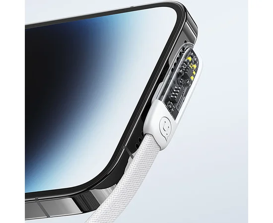 Дата кабель USAMS US-SJ583 Type-C to Lightning PD 20W Right-angle (1.2m) White