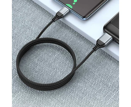 Дата кабель Hoco U128 Viking 2in1 USB/Type-C to Type-C (1m) Black