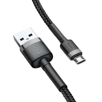Дата кабель Baseus Cafule MicroUSB Cable 1.5A (2m) Серый / Черный
