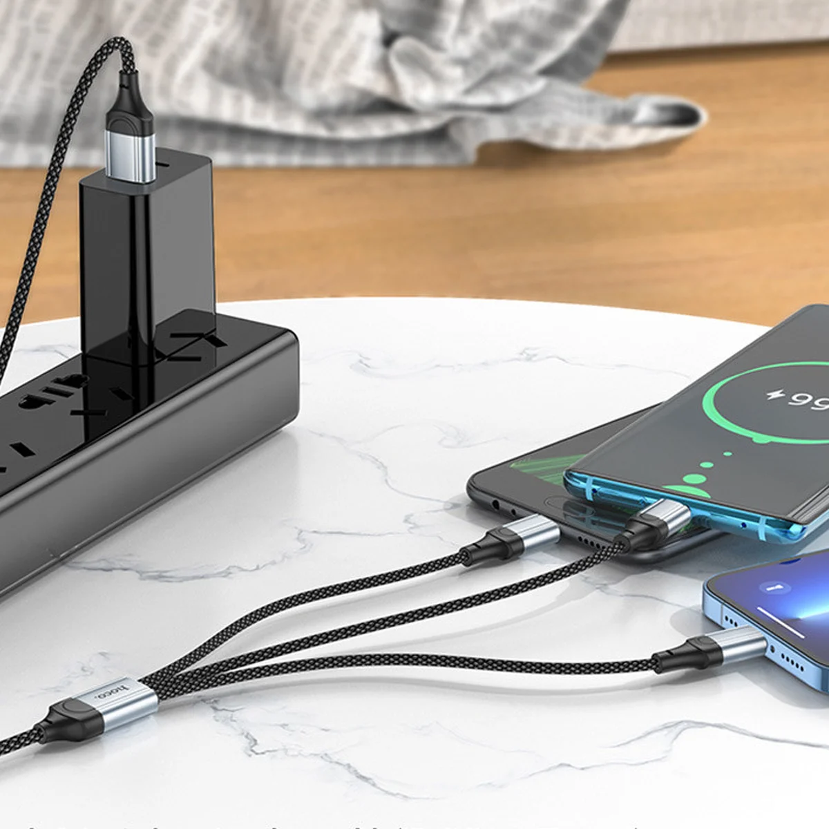 Дата кабель Hoco X102 Fresh 3in1 USB to Lightning + MicroUSB + Type-C (1m) Black