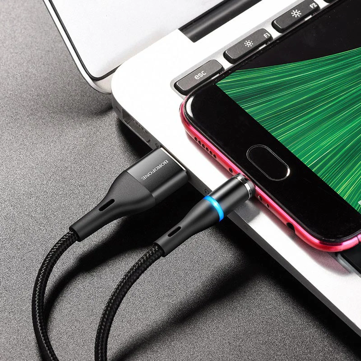 Дата кабель Borofone BU16 Skill magnetic USB to MicroUSB (1.2m) Черный