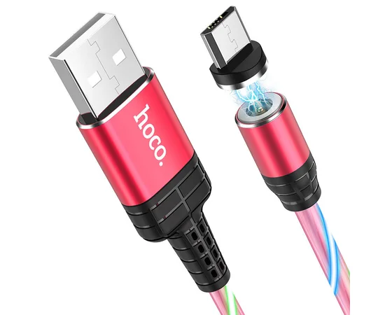 Дата кабель Hoco U90 "Ingenious streamer" MicroUSB (1m) Красный