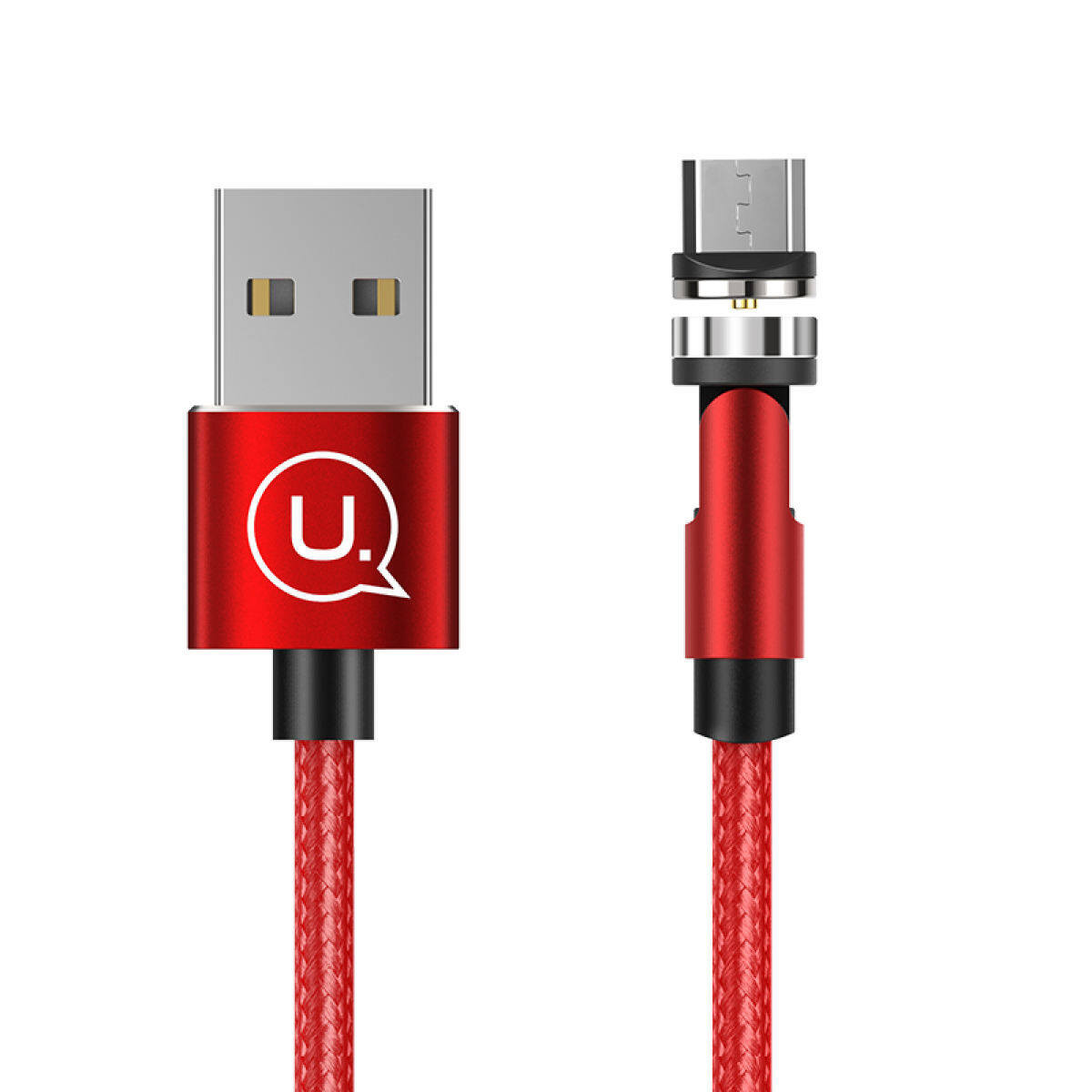 Дата кабель USAMS US-SJ474 U59 MicroUSB Rotatable Magnetic (1m) Червоний