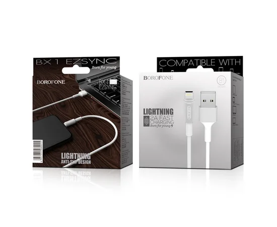 Дата кабель Borofone BX1 EzSync USB to Lightning (1m) Белый