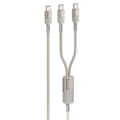 Дата кабель Hoco U139 Type-C to Type-C/Type-C 100W (1.2m) Gold