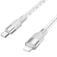Дата кабель Hoco X99 Crystal Junction PD 27W Type-C to Lightning (1.0m) Gray