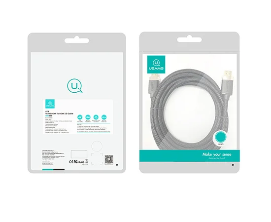 Дата кабель Usams US-SJ529 U74 4K HD HDMI To HDMI 2.0 (3m) Черный