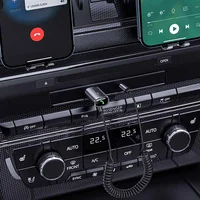 Bluetooth ресивер USAMS US-SJ504 Aluminum Alloy Car Wireless Audio Receiver BT 5.0 Серебряный / Красный