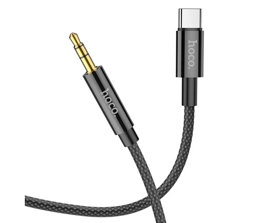 Аудио кабель Aux Hoco UPA19 3.5mm to Type-C (1m) Black