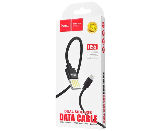 Дата кабель Hoco U55 Outstanding Lightning Cable (1.2m) Черный