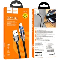 Дата кабель Hoco U122 Lantern Transparent Discovery Edition USB to Lightning Black
