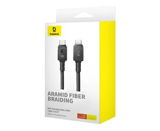 Дата кабель Baseus Unbreakable Series Fast Charging Type-C to Type-C 100W 1m (P10355800111-0) Black
