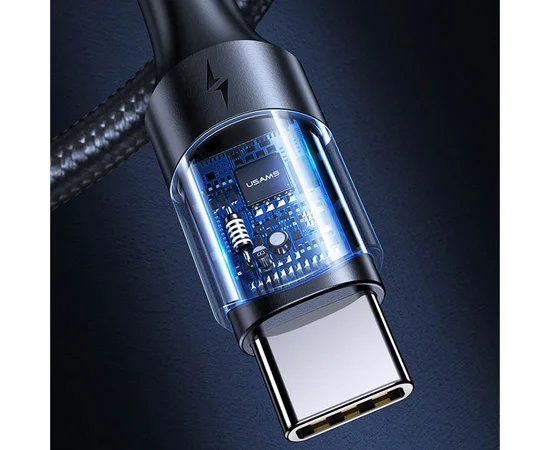 Дата кабель USAMS US-SJ524 U71 Type-C to Type-C PD 100W (1.2m) Black