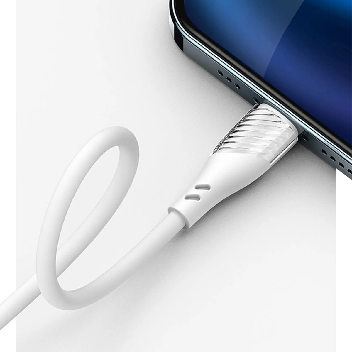 Дата кабель Usams US-SJ493 U65 Liquid Silicone USB to Lightning 3A 1m Белый