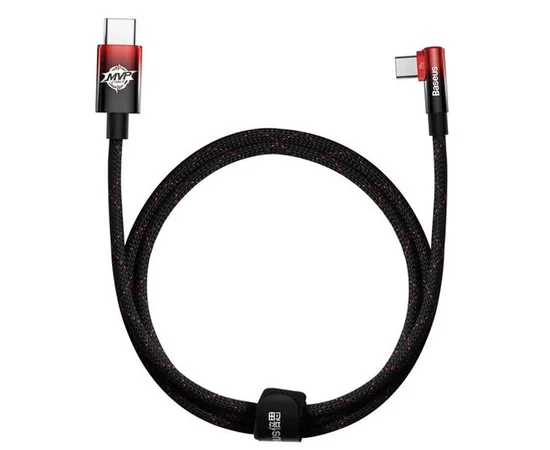 Дата кабель Baseus MVP 2 Elbow-shaped Type-C to Type-C 100W (1m) (CAVP000620) Black / Red