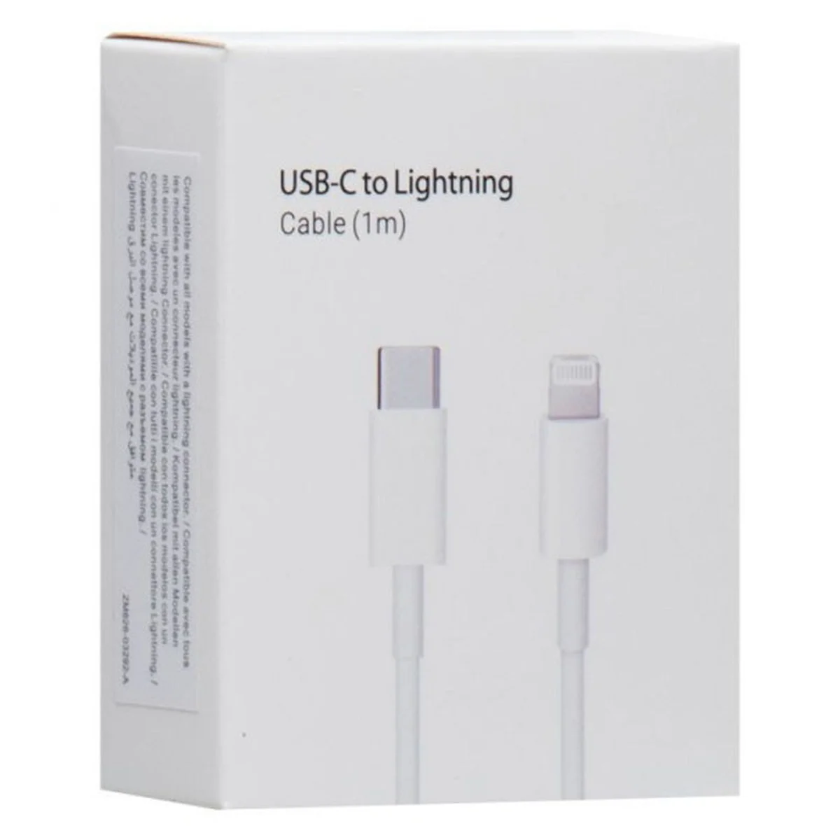 Дата кабель Foxconn для Apple iPhone Type-C to Lightning  (AAA grade) (1m) (box) Белый