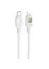 Дата кабель Hoco U124 Stone silicone power-off Type-C to Lightning Gray
