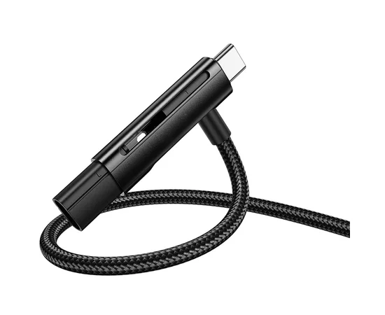 Дата кабель Hoco U135 Incredible 2in1 USB to Lightning/Type-C (1m) Black