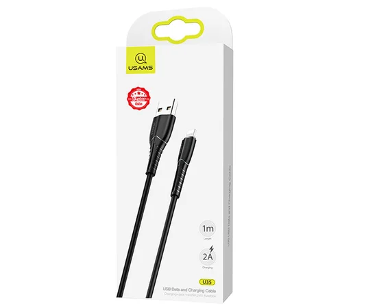 Дата кабель Usams US-SJ364 U35 USB to Lightning 2A (1m) Черный