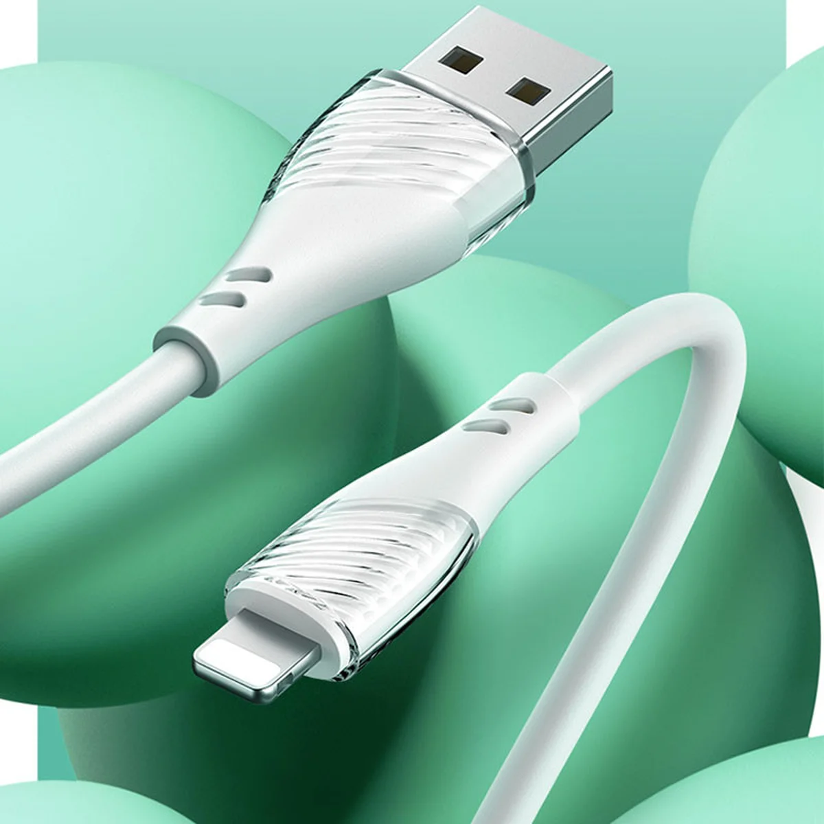 Дата кабель Usams US-SJ493 U65 Liquid Silicone USB to Lightning 3A 1m Белый