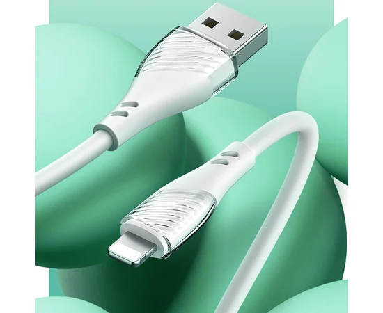 Дата кабель Usams US-SJ493 U65 Liquid Silicone USB to Lightning 3A 1m Белый