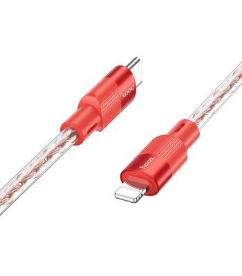 Дата кабель Hoco X99 Crystal Junction PD 27W Type-C to Lightning (1.2m) Red