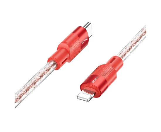 Дата кабель Hoco X99 Crystal Junction PD 27W Type-C to Lightning (1.2m) Red