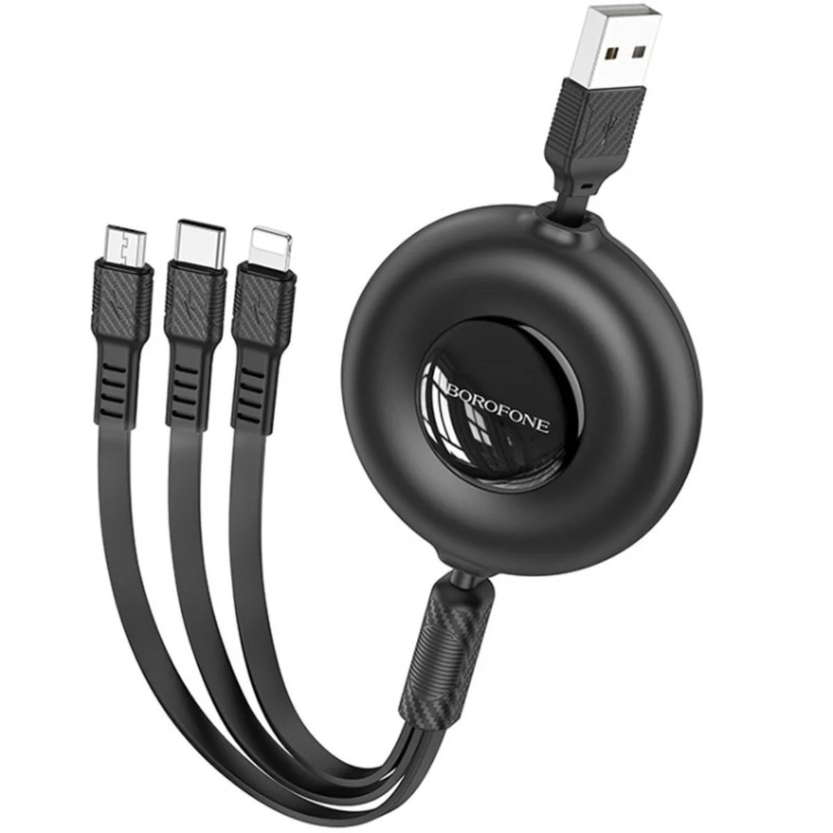 Дата кабель Borofone BX74 USB to 3in1 (1m) Black