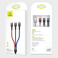 Дата кабель Usams US-SJ412 U26 3in1 USB to Combo 2A (3m) Черный