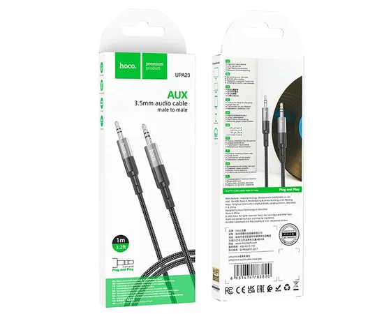 Аудио кабель Aux Hoco UPA23 (1m) Metal gray