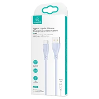 Дата кабель Usams US-SJ494 U65 Liquid Silicone USB to Type-C 3A 1m Блакитний