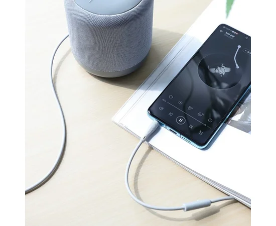 Аудио кабель Aux Hoco UPA15 With Mic (1m) Серый