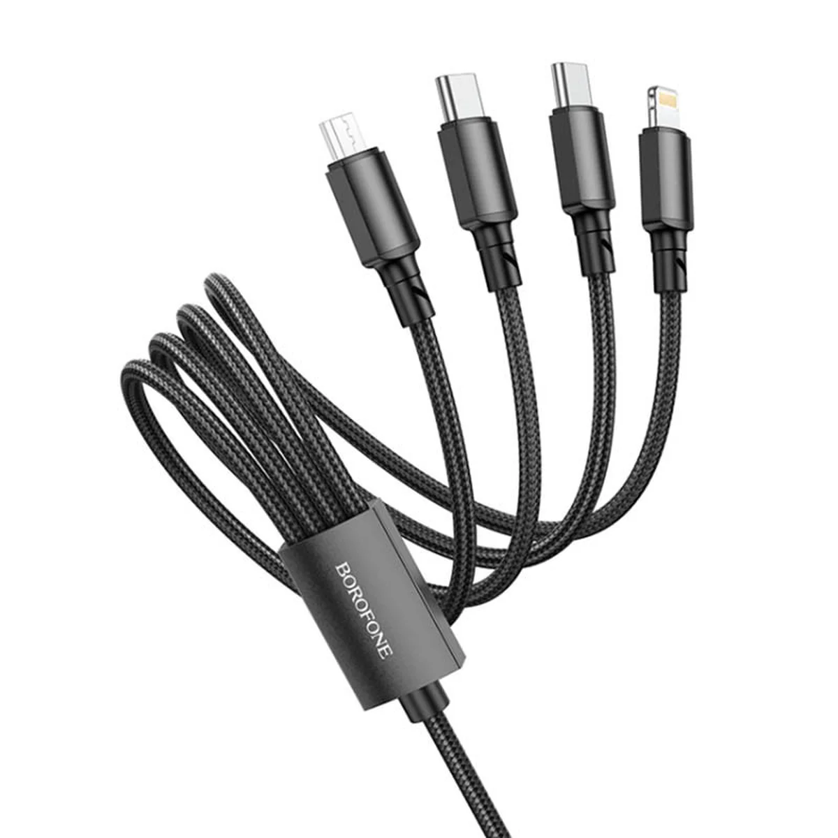 Дата кабель Borofone BX72 USB to 3in1 (1m) Черный