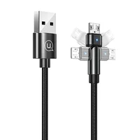 Дата кабель USAMS US-SJ478 U60 Rotatable USB to MicroUSB (1m) Черный
