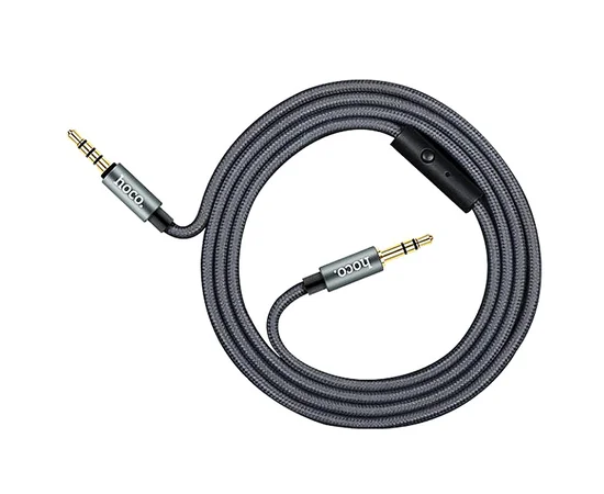 Аудио кабель Aux Hoco UPA04 With Mic (1m) Черный