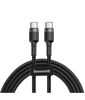 Дата кабель Baseus Cafule Type-C to Type-C Cable PD 2.0 60W (2m) (CATKLF-H) Черный / Серый Дата кабель Baseus Cafule Type-C to Type-C Cable PD 2.0 60W (2m) (CATKLF-H) Черный / Серый