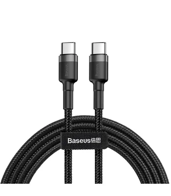 Дата кабель Baseus Cafule Type-C to Type-C Cable PD 2.0 60W (2m) (CATKLF-H) Черный / Серый