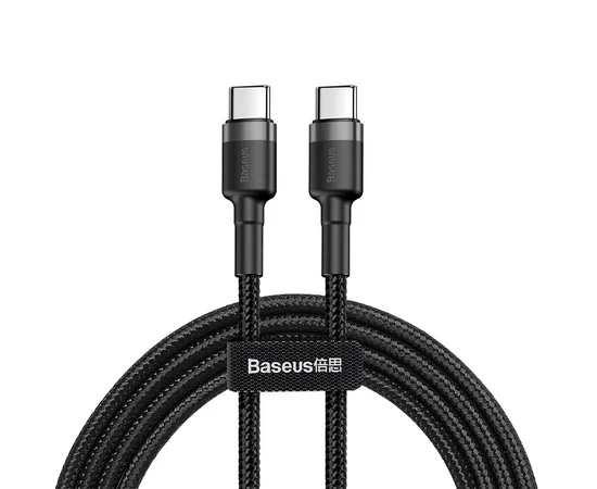 Дата кабель Baseus Cafule Type-C to Type-C Cable PD 2.0 60W (2m) (CATKLF-H) Черный / Серый