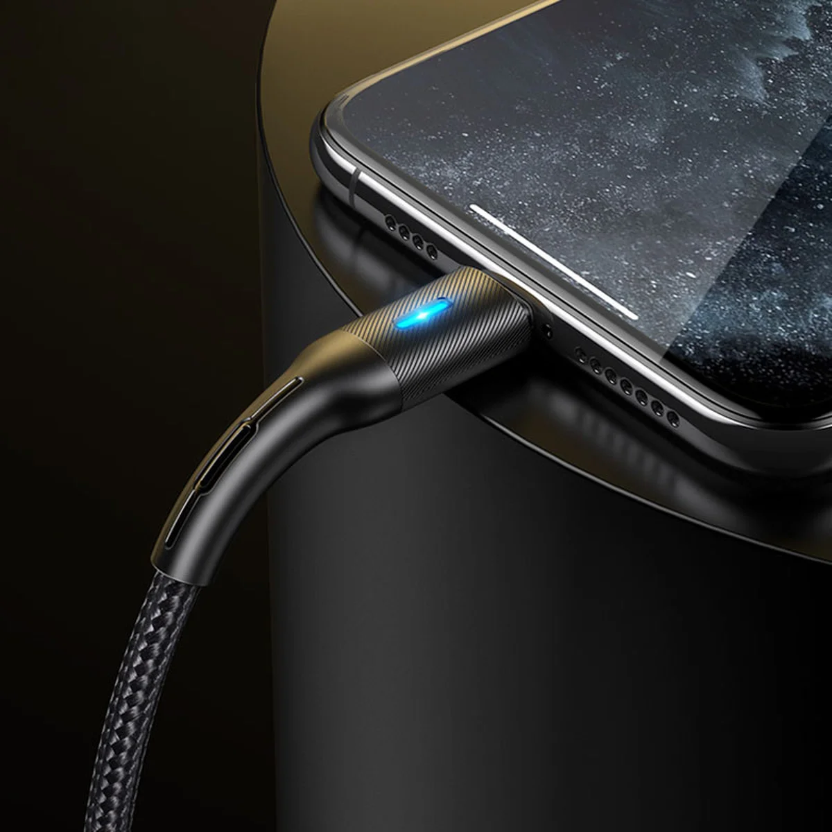 Дата кабель USAMS US-SJ425 U-Bob Series USB to Lightning Smart Power-off Cable (1.2m) Черный