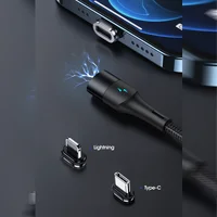 Дата кабель Usams US-SJ495 U66 Magnetic Type-C to Lightning 20W + Type-C 60W (1.2m) Черный