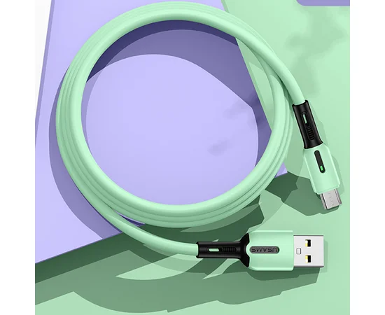 Дата кабель Usams US-SJ432 U51 Silicone USB to Micro USB (1m) Мятный