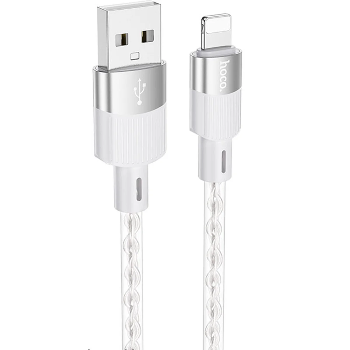 Дата кабель Hoco X99 Crystal Junction USB to Lightning (1.2m) Gray