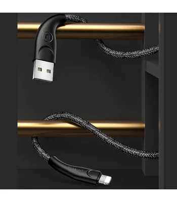Дата кабель Usams US-SJ394 U41 Lightning Braided Data and Charging Cable 2m Чорний