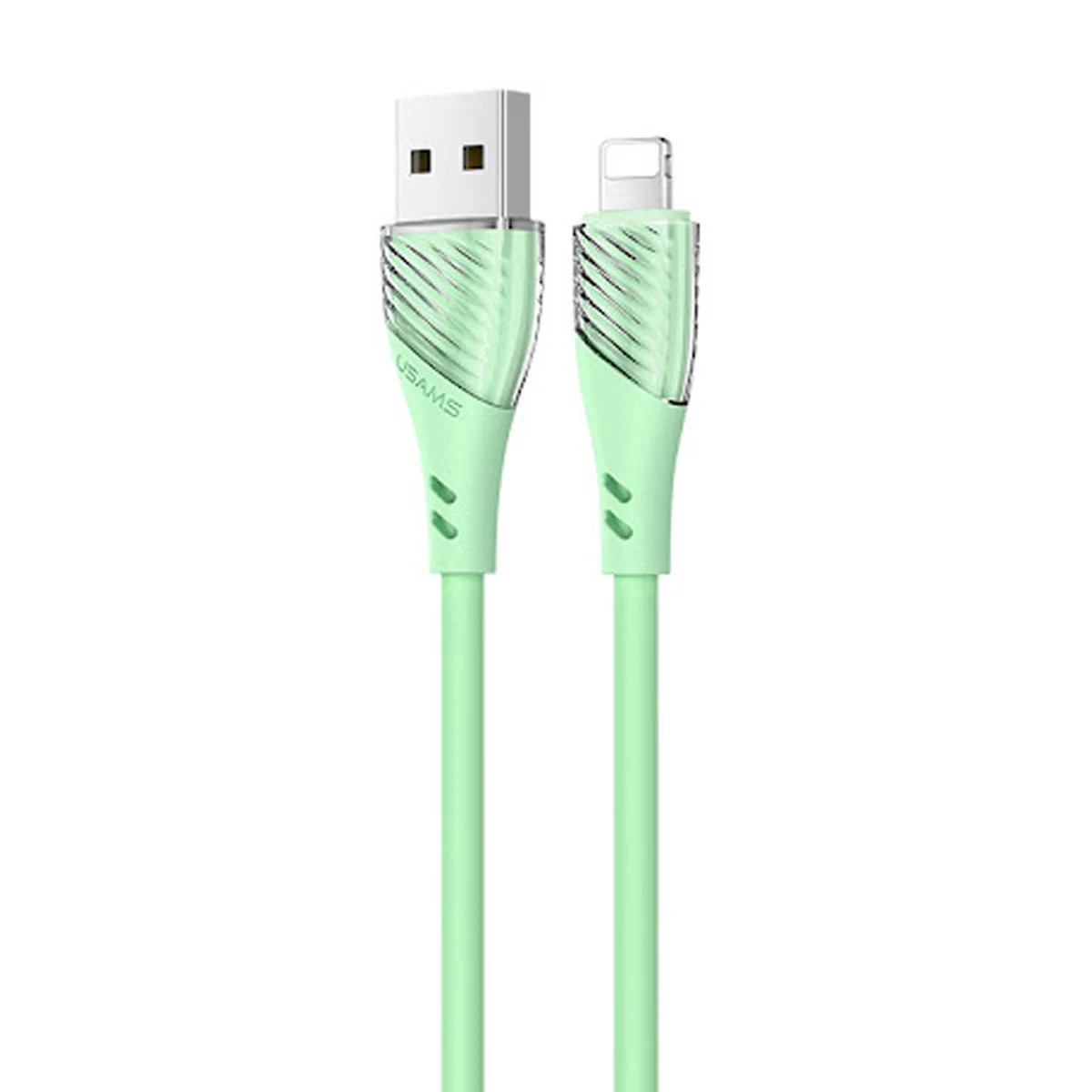 Дата кабель Usams US-SJ493 U65 Liquid Silicone USB to Lightning 3A 1m Зеленый