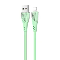 Дата кабель Usams US-SJ493 U65 Liquid Silicone USB to Lightning 3A 1m Зеленый